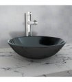 vidaXL Basin Tempered Glass 42 cm Black