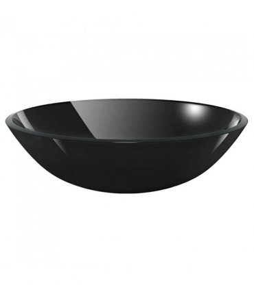 vidaXL Basin Tempered Glass 42 cm Black