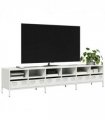 vidaXL TV Cabinet White 202x39x43.5 cm Cold-rolled Steel
