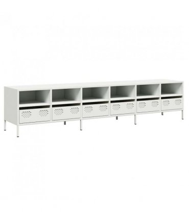 vidaXL TV Cabinet White 202x39x43.5 cm Cold-rolled Steel