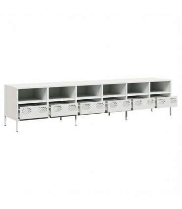 vidaXL TV Cabinet White 202x39x43.5 cm Cold-rolled Steel