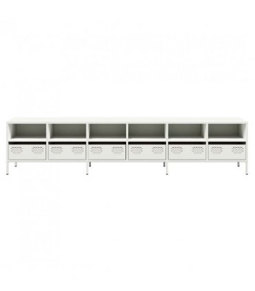 vidaXL TV Cabinet White 202x39x43.5 cm Cold-rolled Steel