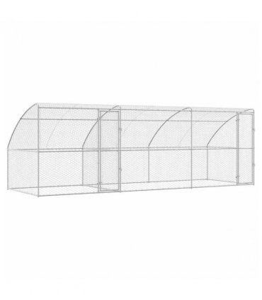 vidaXL Dog Kennel 3 pcs Silver 6 x 2 x 2 m Galvanised steel