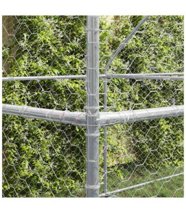 vidaXL Dog Kennel 3 pcs Silver 6 x 2 x 2 m Galvanised steel