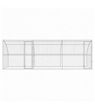 vidaXL Dog Kennel 3 pcs Silver 6 x 2 x 2 m Galvanised steel
