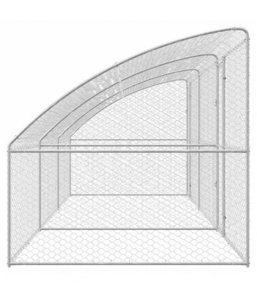 vidaXL Dog Kennel 3 pcs Silver 6 x 2 x 2 m Galvanised steel