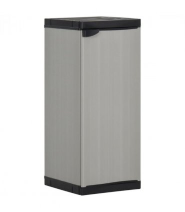 vidaXL Garden Storage Cabinet | Grey and Black | PVC and Polypropylene | Compact