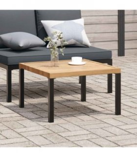 vidaXL Garden Coffee Table Black 65x65x40 cm Aluminium