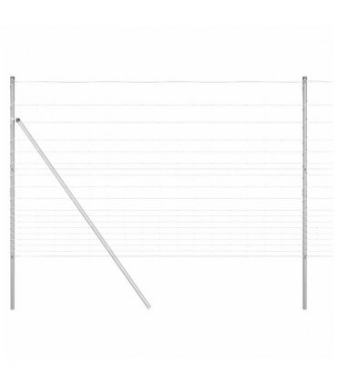 vidaXL Ground Fix Welded Wire Fence 25 x 1.5 m Galvanised Steel Silver