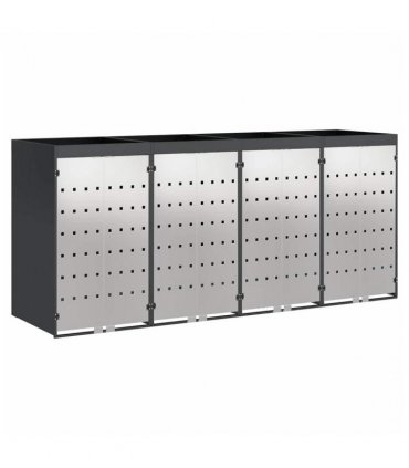 vidaXL Wheelie Bin Storage for 4 Bins Anthracite 272 x 77.5 x 121.5 cm