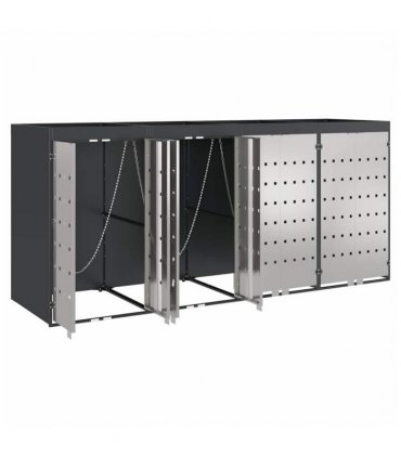 vidaXL Wheelie Bin Storage for 4 Bins Anthracite 272 x 77.5 x 121.5 cm