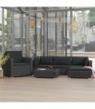 vidaXL Garden Sofa | Black | PE Rattan, Powder-Coated Steel | 6 Piece Set