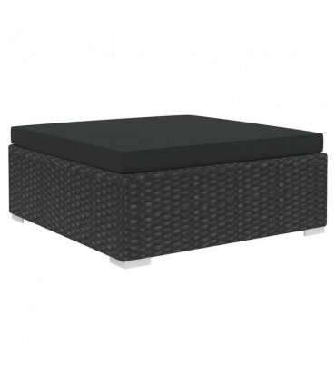 vidaXL Garden Sofa | Black | PE Rattan, Powder-Coated Steel | 6 Piece Set