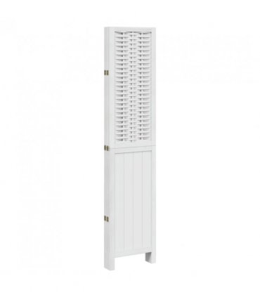 vidaXL Room Divider 5 Panels White Solid Wood Paulownia