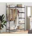 vidaXL Open Wardrobe with Shelf Black 104.5 x 45 x 172 cm Steel