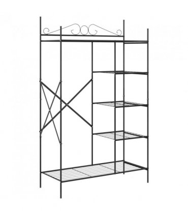 vidaXL Open Wardrobe with Shelf Black 104.5 x 45 x 172 cm Steel