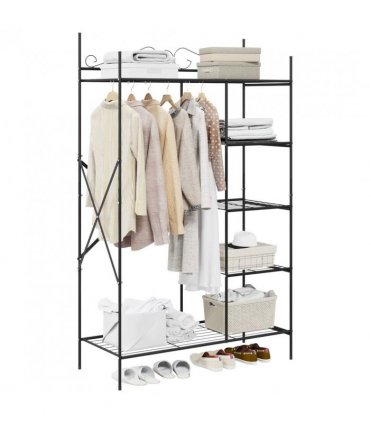 vidaXL Open Wardrobe with Shelf Black 104.5 x 45 x 172 cm Steel