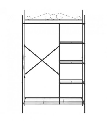 vidaXL Open Wardrobe with Shelf Black 104.5 x 45 x 172 cm Steel