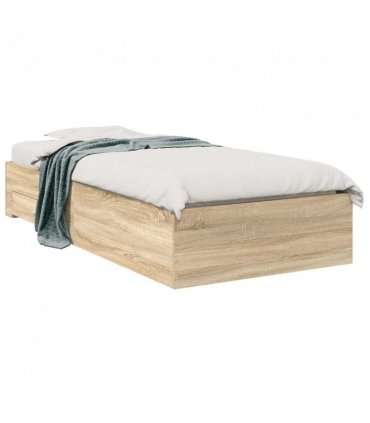 vidaXL Bed Frame with Drawer Brown 90 x 190 cm Engineered Wood
