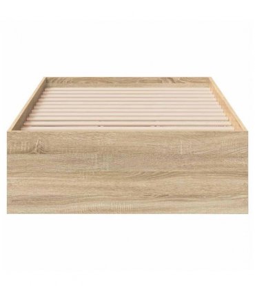 vidaXL Bed Frame with Drawer Brown 90 x 190 cm Engineered Wood