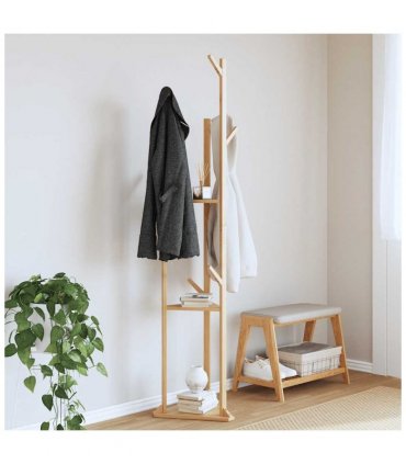 vidaXL Coat Stand with Hooks and Shelves 39x33x166 cm Bamboo