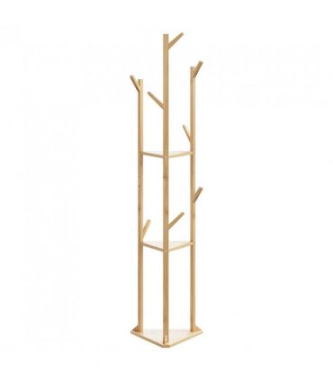 vidaXL Coat Stand with Hooks and Shelves 39x33x166 cm Bamboo