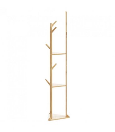 vidaXL Coat Stand with Hooks and Shelves 39x33x166 cm Bamboo