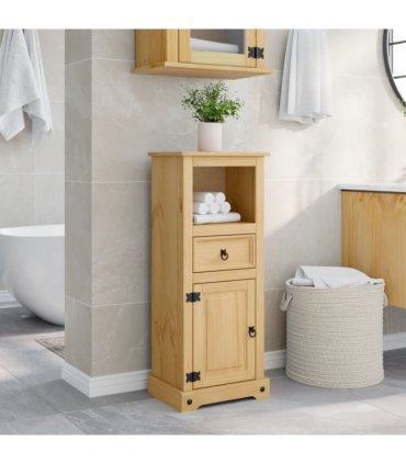 vidaXL Bathroom Cabinet Corona 45x33x110 cm Solid Wood Pine