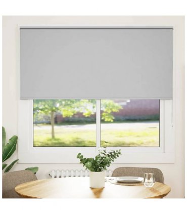 vidaXL Roller Blind Blackout Light Grey 150x130 cm Fabric Width 146.6 cm Polyester