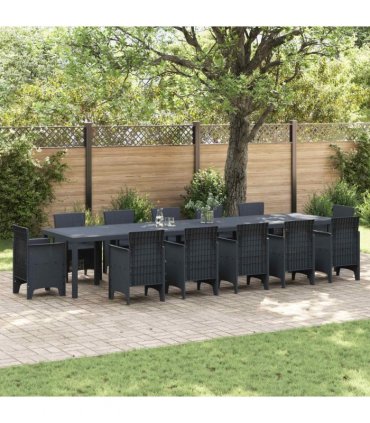 vidaXL Garden Table Anthracite 400 x 100 x 73 cm Poly Rattan