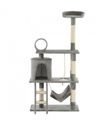 vidaXL Cat Tree with Sisal Scratching Posts 140 cm Grey