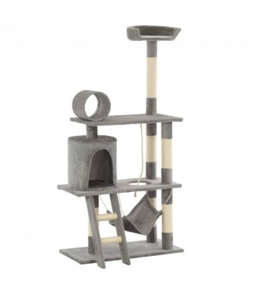 vidaXL Cat Tree with Sisal Scratching Posts 140 cm Grey