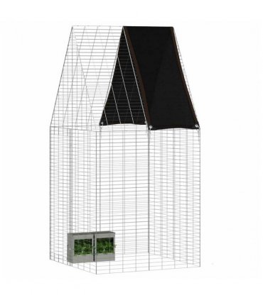 vidaXL Rabbit Cage Silver 100 x 100 x 210 cm Galvanised Steel