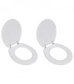 vidaXL Toilet Seats with Lids 2 pcs MDF White