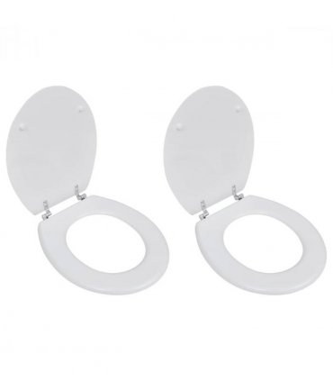 vidaXL Toilet Seats with Lids 2 pcs MDF White