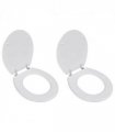 vidaXL Toilet Seats with Lids 2 pcs MDF White