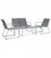 vidaXL Garden Set | Grey | Textilene fabric, Steel, Glass | Standard |  Durable