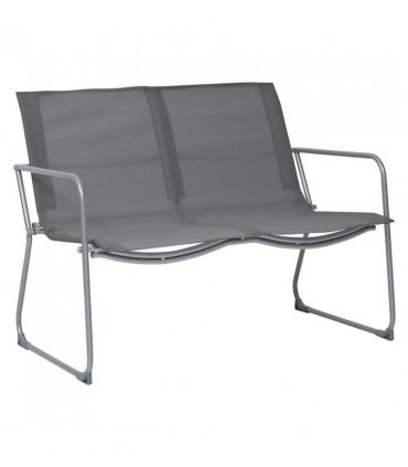 vidaXL Garden Set | Grey | Textilene fabric, Steel, Glass | Standard |  Durable