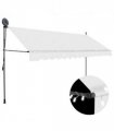 vidaXL Manual Retractable Awning with LED 350 cm Cream