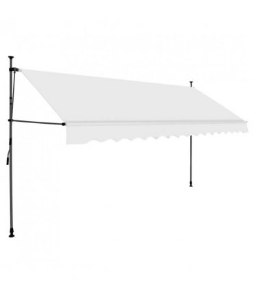 vidaXL Manual Retractable Awning with LED 350 cm Cream