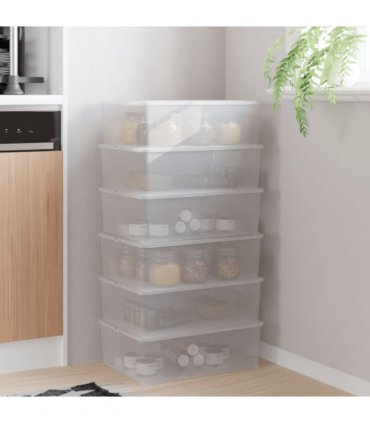 vidaXL Plastic Storage Boxes 6 pcs 10 L Stackable