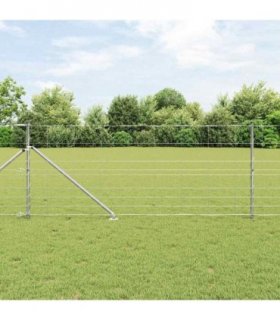 vidaXL Welded Wire Fence with Spikes 50 x 1 m Galvanised Steel Silver