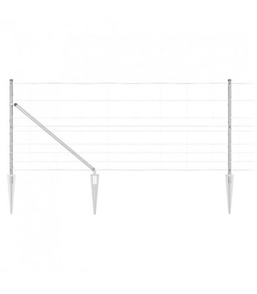 vidaXL Welded Wire Fence with Spikes 50 x 1 m Galvanised Steel Silver