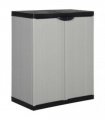 vidaXL Garden Cabinet | Grey and Black | PVC and Polypropylene | Medium