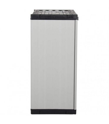 vidaXL Garden Cabinet | Grey and Black | PVC and Polypropylene | Medium