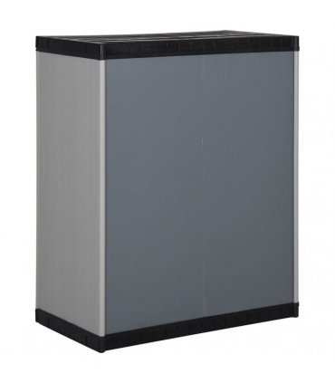 vidaXL Garden Cabinet | Grey and Black | PVC and Polypropylene | Medium