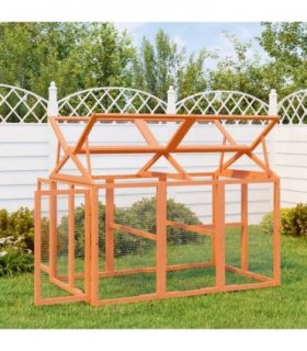vidaXL Run Box Brown 141x94x104 cm Solid Wood Pine