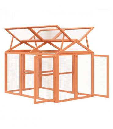 vidaXL Run Box Brown 141x94x104 cm Solid Wood Pine