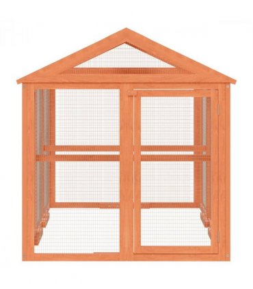vidaXL Run Box Brown 141x94x104 cm Solid Wood Pine