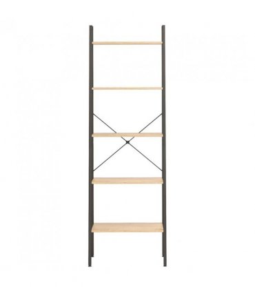 vidaXL 5-Tier Standing Shelf Light Brown and Black 56x35x174 cm
